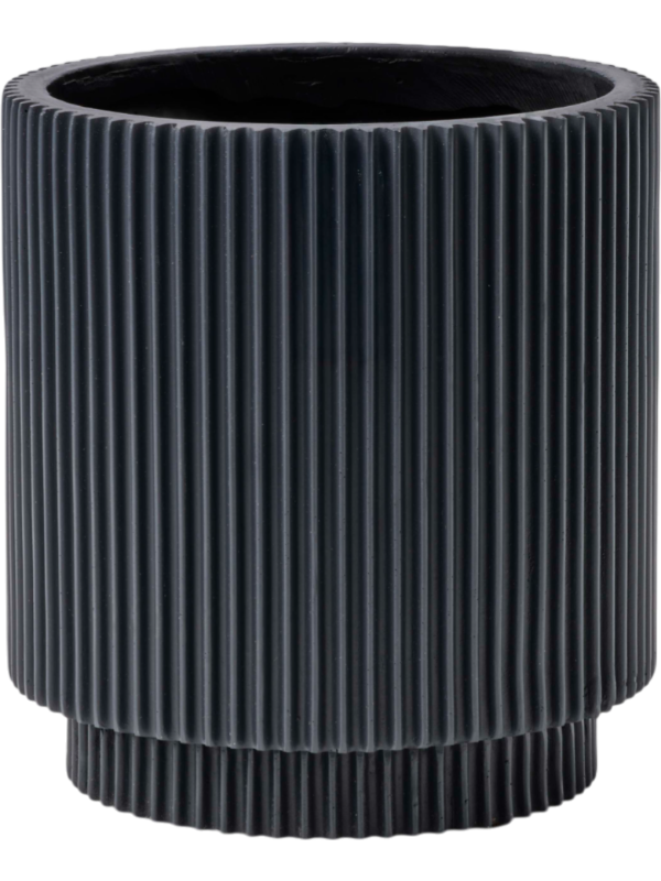 Capi Nature Groove Special Plant Pot 21cm Height 17cm Dia Vase Cylinder Graphite Grey