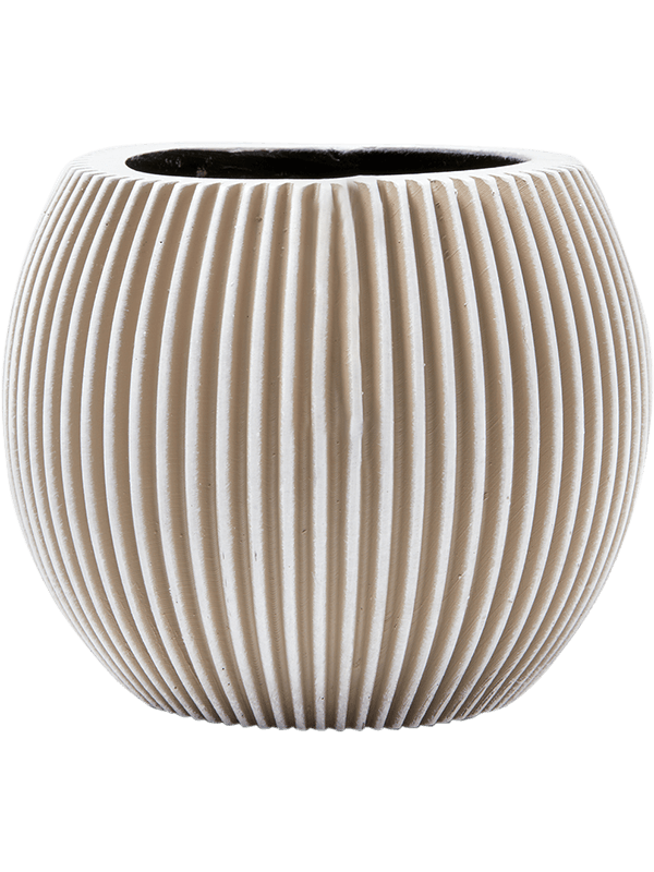 Capi Nature Groove Plant Pot 10cm Height 9cm Dia Vase Ball Ivory