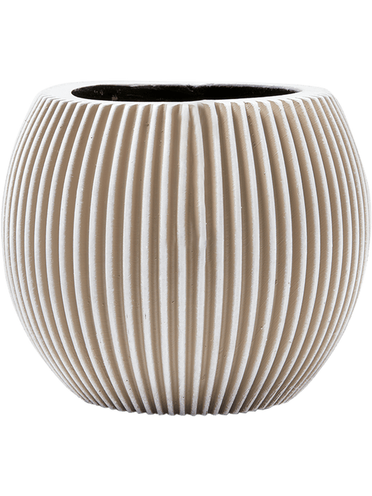 Capi Nature Groove Plant Pot 10cm Height 9cm Dia Vase Ball Ivory