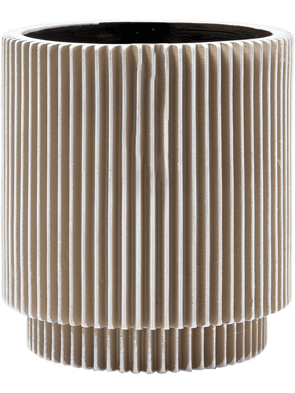 Capi Nature Groove Plant Pot 17cm Height 13cm Dia Vase Cylinder Ivory