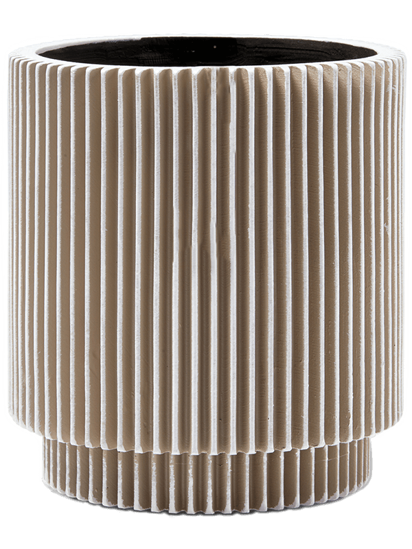 Capi Nature Groove Plant Pot 21cm Height 17cm Dia Vase Cylinder Ivory