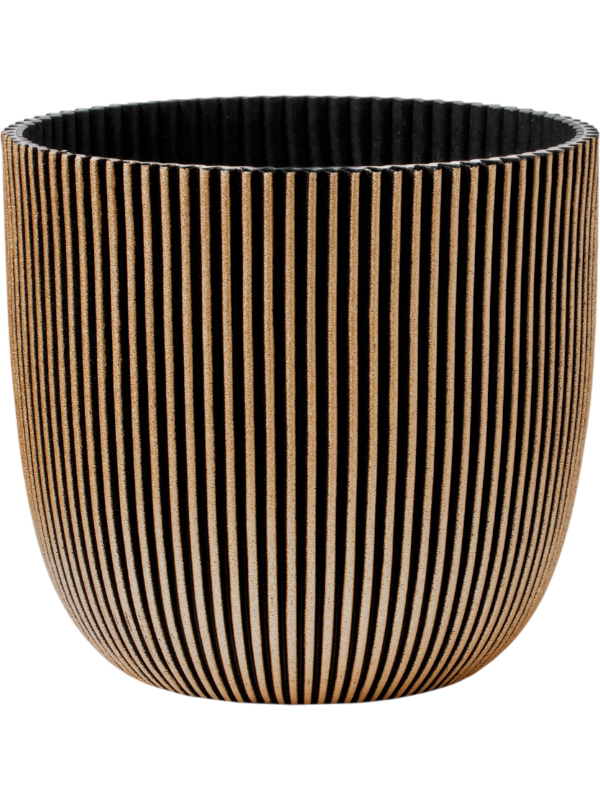 Capi Nature Groove Made With Plant Pot 20cm Height 20cm Dia Planter Ball Black Gold