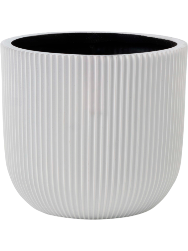 Capi Nature Groove Special Plant Pot 13cm Height 12cm Dia Planter Ball White