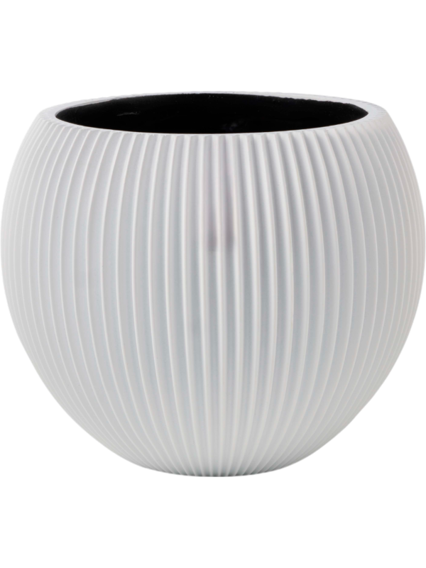 Capi Nature Groove Special Plant Pot 15cm Height 11cm Dia Vase Ball White