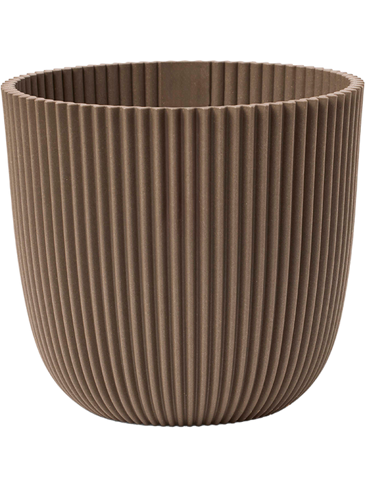 Capi Nature Groove Made With Plant Pot 15cm Height 16cm Dia Planter Ball Warm Taupe