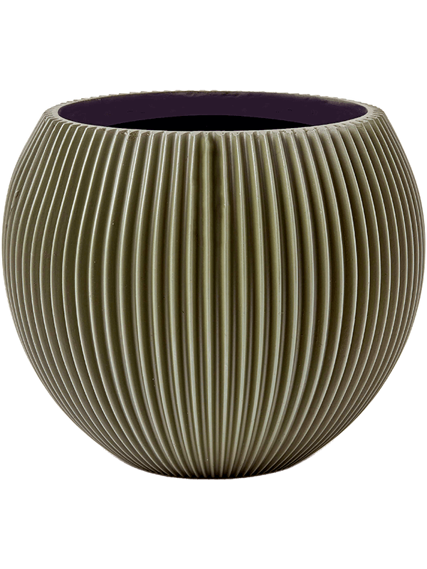 Capi Nature Groove Special Plant Pot 15cm Height 11cm Dia Vase Ball Green