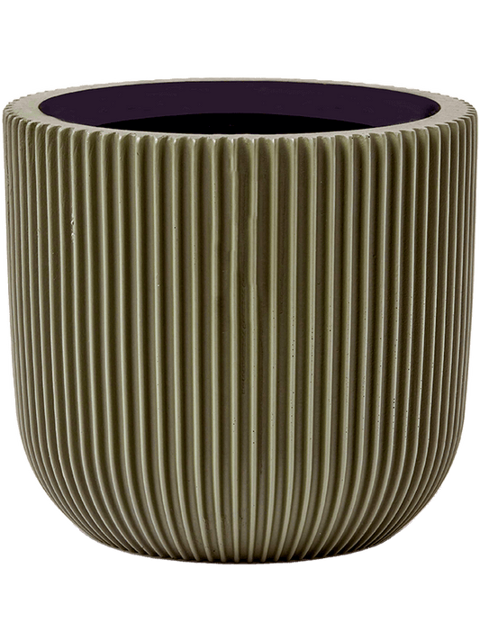 Capi Nature Groove Special Plant Pot 13cm Height 12cm Dia Planter Ball Green