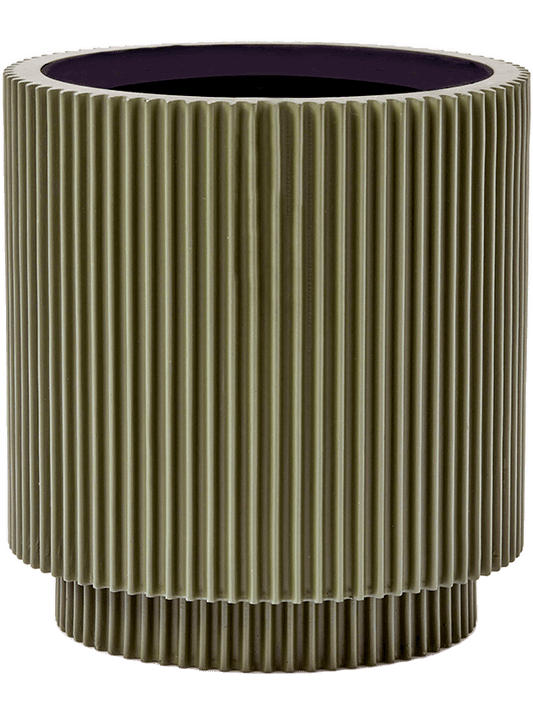 Capi Nature Groove Special Plant Pot 21cm Height 17cm Dia Vase Cylinder Green