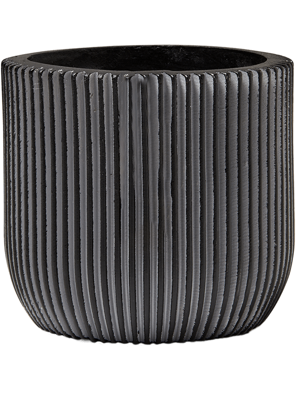 Capi Nature Groove Plant Pot 13cm Height 12cm Dia Planter Ball Black