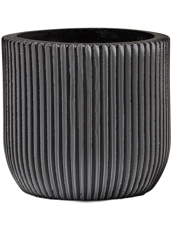 Capi Nature Groove Plant Pot 15cm Height 16cm Dia Planter Ball Black