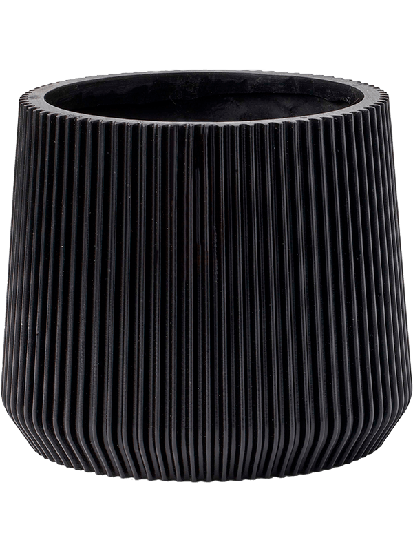 Capi Nature Groove Plant Pot 14cm Height 13cm Dia Sandbag Intense Black