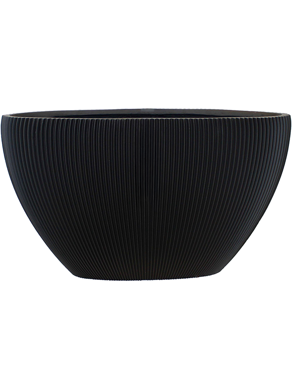 Capi Nature Groove Plant Pot 34cm Height 12cm Dia Planter Oval Intense Black
