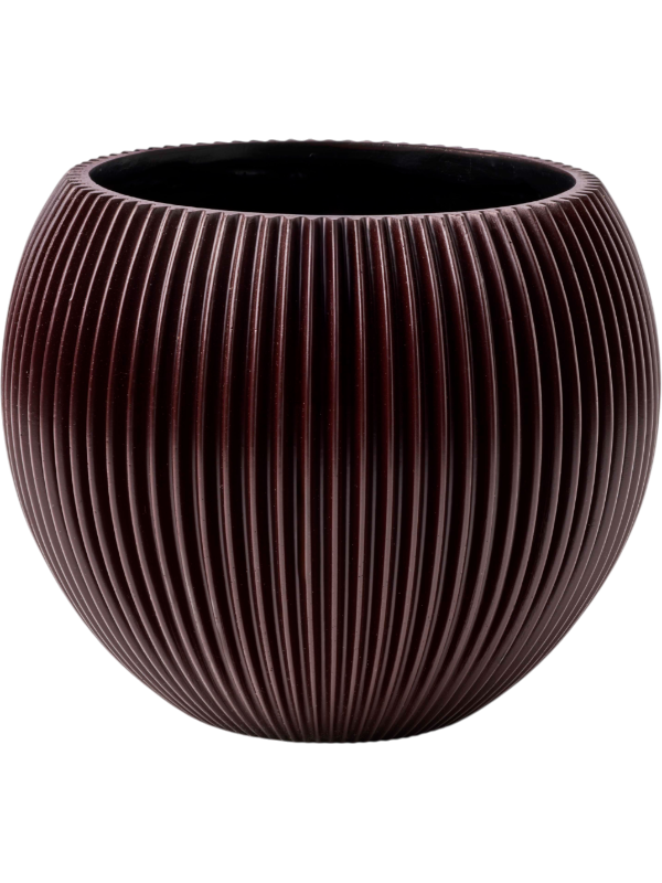 Capi Nature Groove Special Plant Pot 10cm Height 9cm Dia Vase Ball Black Red