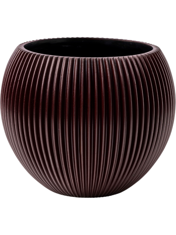 Capi Nature Groove Special Plant Pot 18cm Height 16cm Dia Vase Ball Black Red