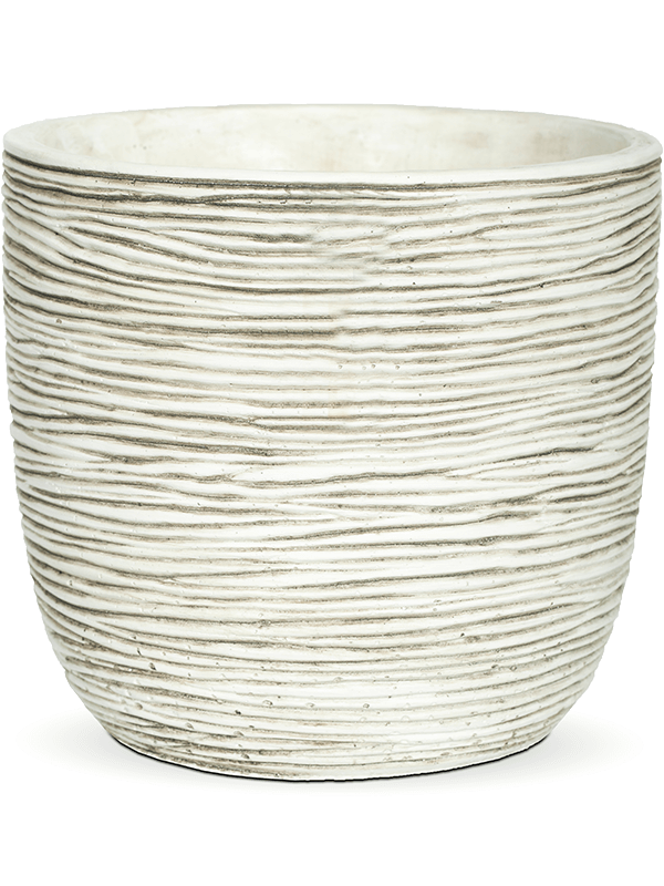 Capi Nature Rib Plant Pot 13cm Height 12cm Dia Planter Ball Ivory