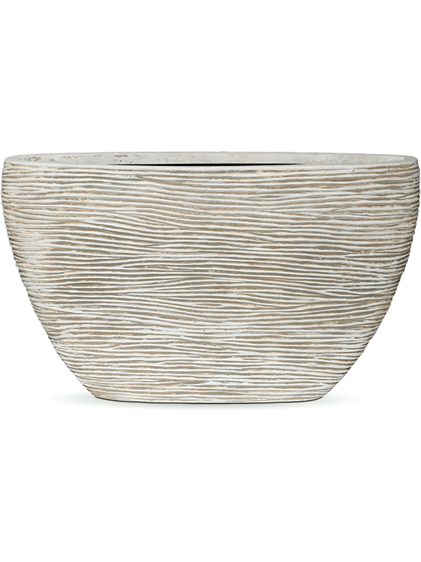 Capi Nature Rib Plant Pot 35cm Height 12cm Dia Planter Oval Ivory