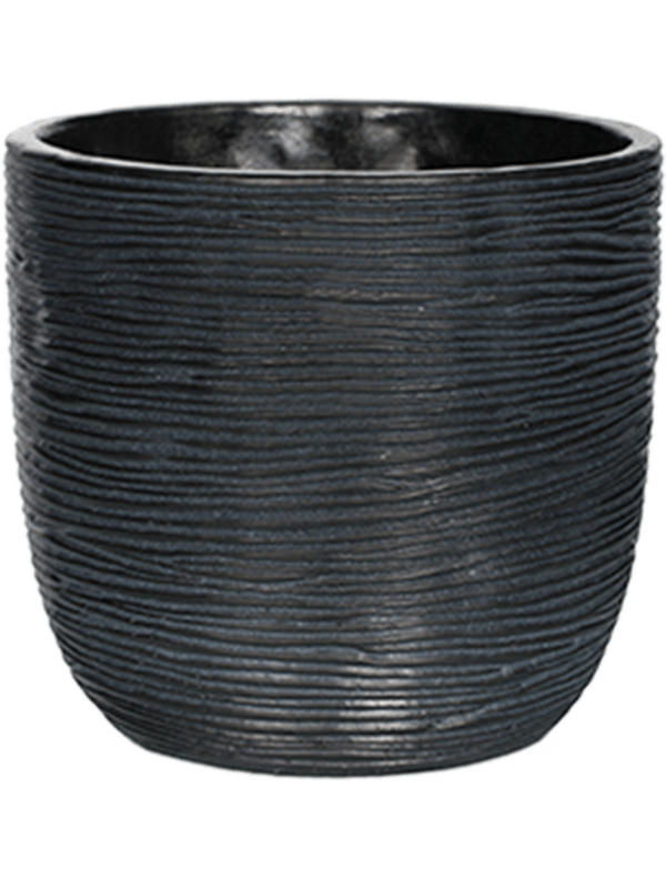 Capi Nature Rib Plant Pot 13cm Height 12cm Dia Planter Ball Black