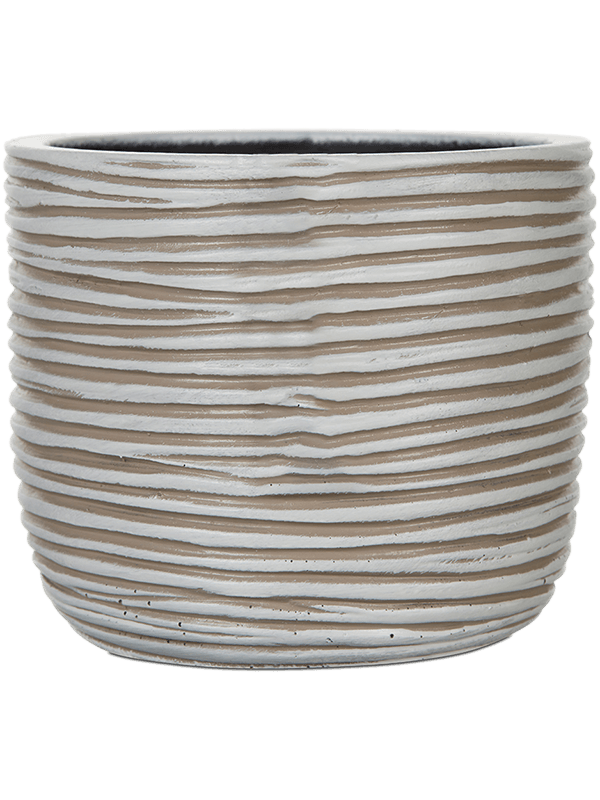 Capi Nature Rib Plant Pot 15cm Height 16cm Dia Planter Ball Ivory