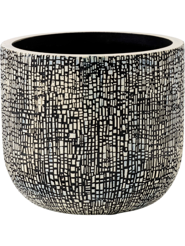 Capi Nature Skin Plant Pot 21cm Height 21cm Dia Planter Ball Black Beige