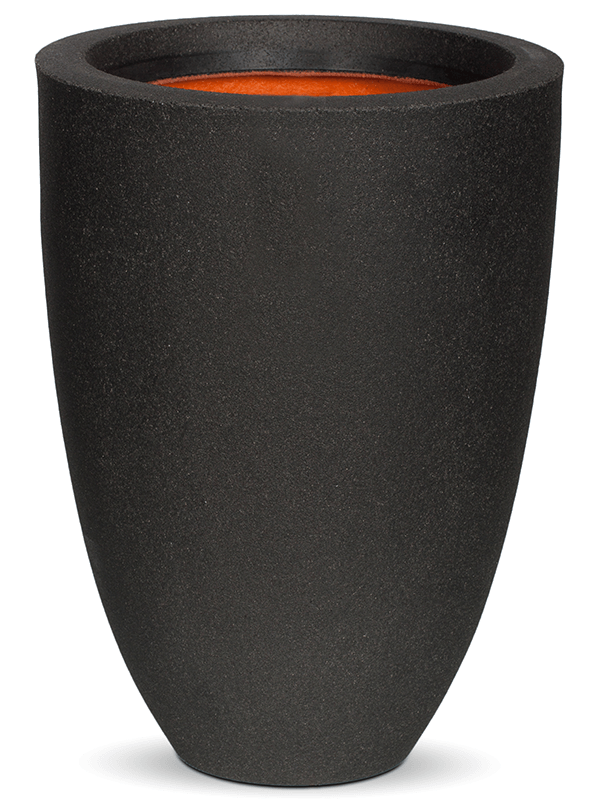 Capi Urban Smooth NL Plant Pot 36cm Height 21cm Dia Vase Elegant Low Black