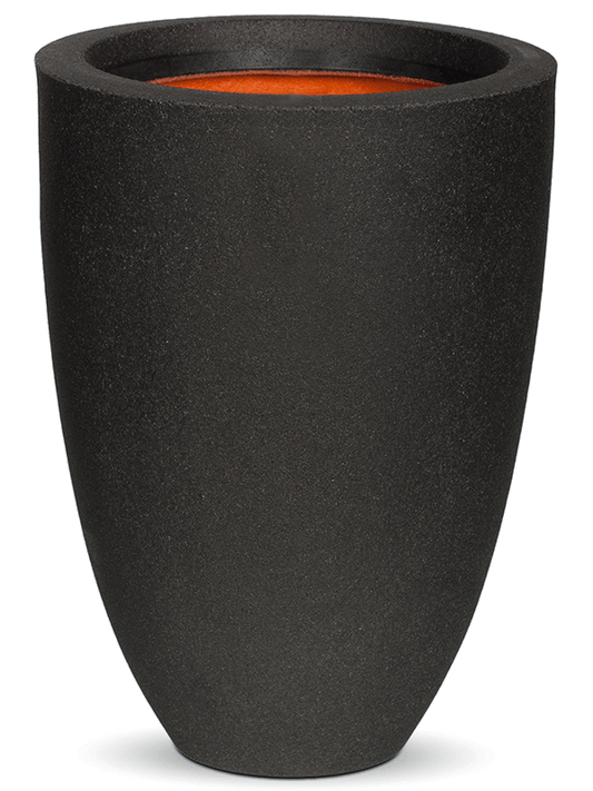 Capi Urban Smooth NL Plant Pot 36cm Height 21cm Dia Vase Elegant Low Black
