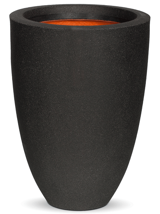 Capi Urban Smooth NL Plant Pot 46cm Height 31cm Dia Vase Elegant Low Black