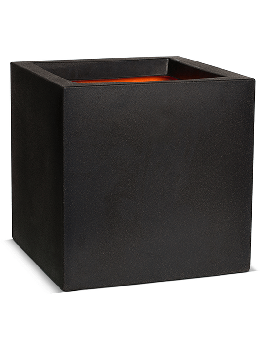 Capi Urban Smooth NL Plant Pot 30cm Height 24cm Dia Pot Square Black