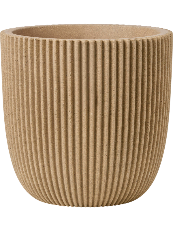 Capi Nature Groove NL Plant Pot 41cm Height 38cm Dia Planter Ball Beige