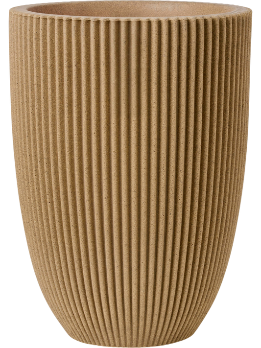Capi Nature Groove NL Plant Pot 46cm Height 31cm Dia Vase Elegant Low Beige
