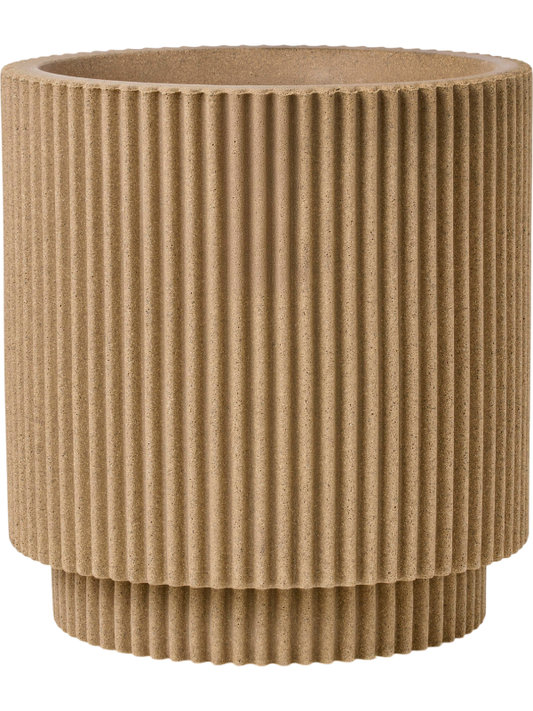 Capi Nature Groove NL Plant Pot 38cm Height 28cm Dia Vase Cylinder Beige