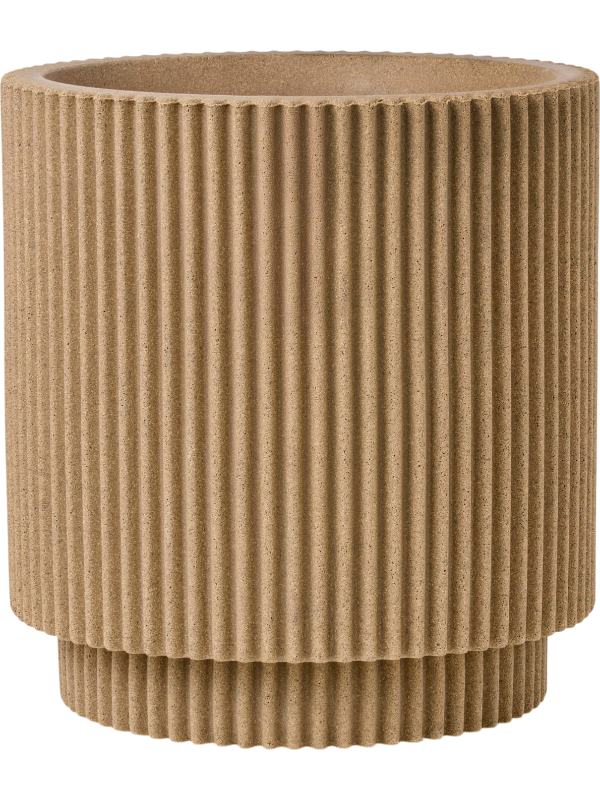 Capi Nature Groove NL Plant Pot 46cm Height 35cm Dia Vase Cylinder Beige