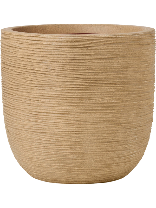 Capi Nature Rib NL Plant Pot 34cm Height 30cm Dia Planter Ball Beige