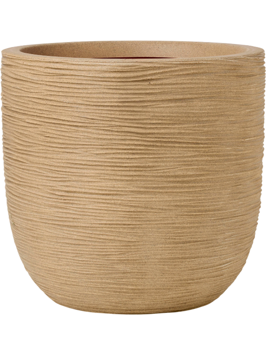 Capi Nature Rib NL Plant Pot 34cm Height 30cm Dia Planter Ball Beige