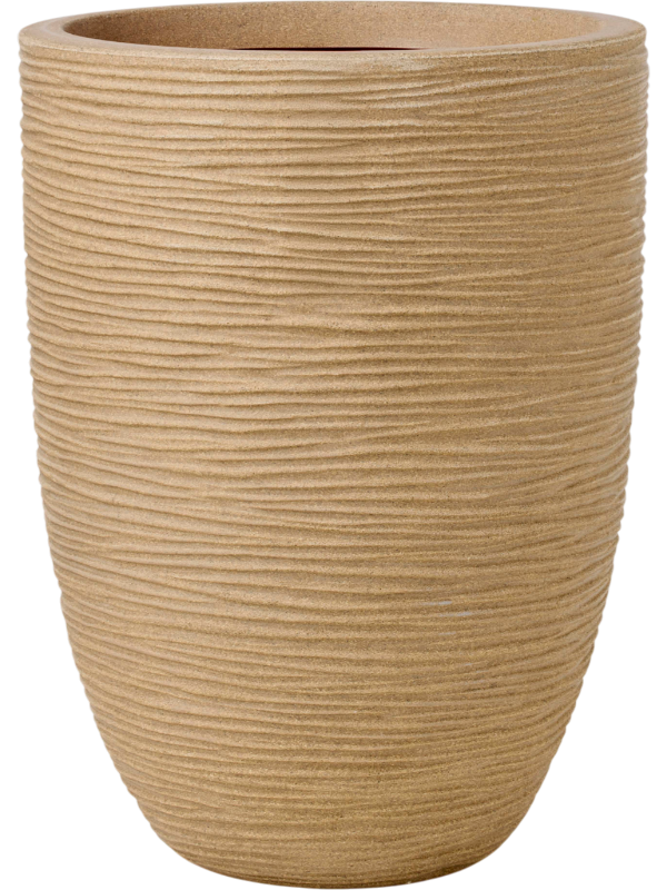 Capi Nature Rib NL Plant Pot 46cm Height 31cm Dia Vase Elegant Low Beige