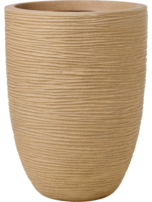 Capi Nature Rib NL Plant Pot 46cm Height 31cm Dia Vase Elegant Low Beige