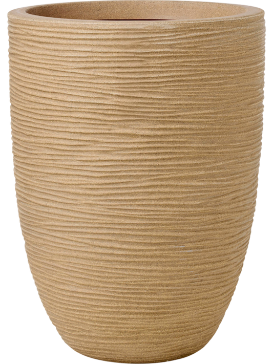 Capi Nature Rib NL Plant Pot 58cm Height 40cm Dia Vase Elegant Low Beige