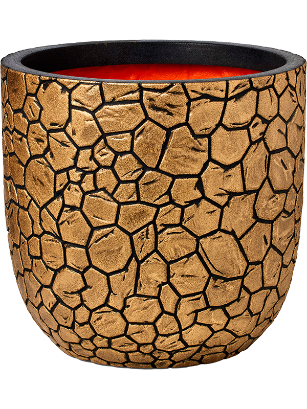 Capi Nature Clay NL Plant Pot 34cm Height 30cm Dia Planter Ball Black Gold