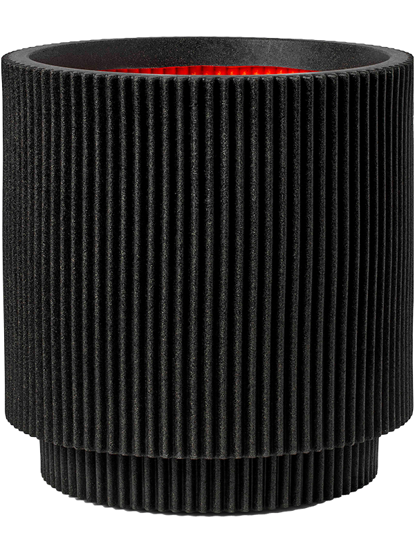 Capi Nature Groove NL Plant Pot 46cm Height 35cm Dia Vase Cylinder Black