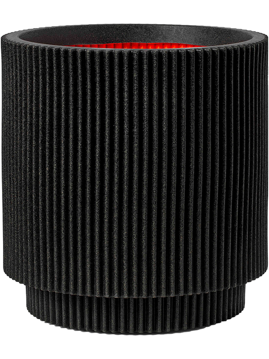 Capi Nature Groove NL Plant Pot 46cm Height 35cm Dia Vase Cylinder Black