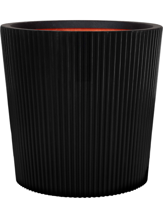 Capi Nature Groove NL Plant Pot 41cm Height 37cm Dia Vase Conical Black