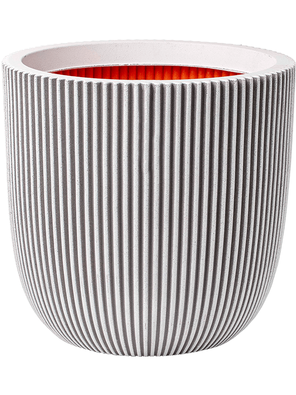 Capi Nature Groove NL Plant Pot 34cm Height 30cm Dia Planter Ball Ivory