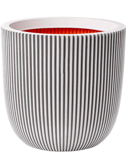 Capi Nature Groove NL Plant Pot 41cm Height 38cm Dia Planter Ball Ivory