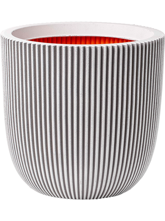 Capi Nature Groove NL Plant Pot 52cm Height 48cm Dia Planter Ball Ivory