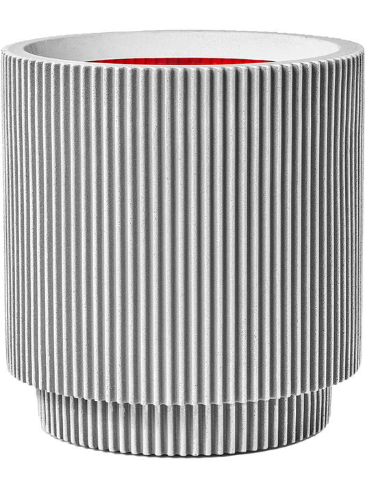 Capi Nature Groove NL Plant Pot 38cm Height 28cm Dia Vase Cylinder Ivory