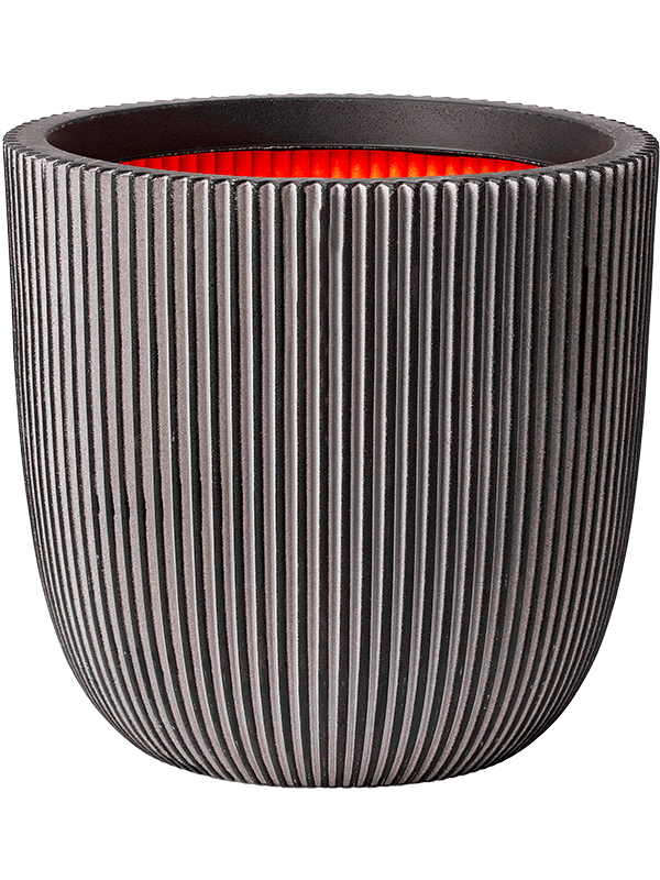 Capi Nature Groove NL Plant Pot 34cm Height 30cm Dia Planter Ball Anthracite