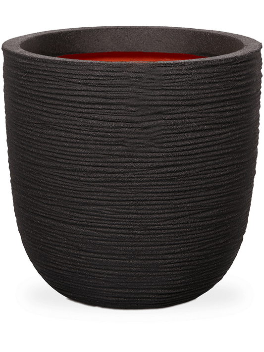 Capi Nature Rib NL Plant Pot 41cm Height 38cm Dia Planter Ball Black