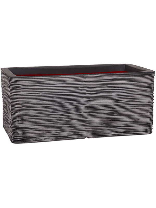 Capi Nature Rib NL Plant Pot 32cm Height 37cm Dia Planter Rectangle Anthracite