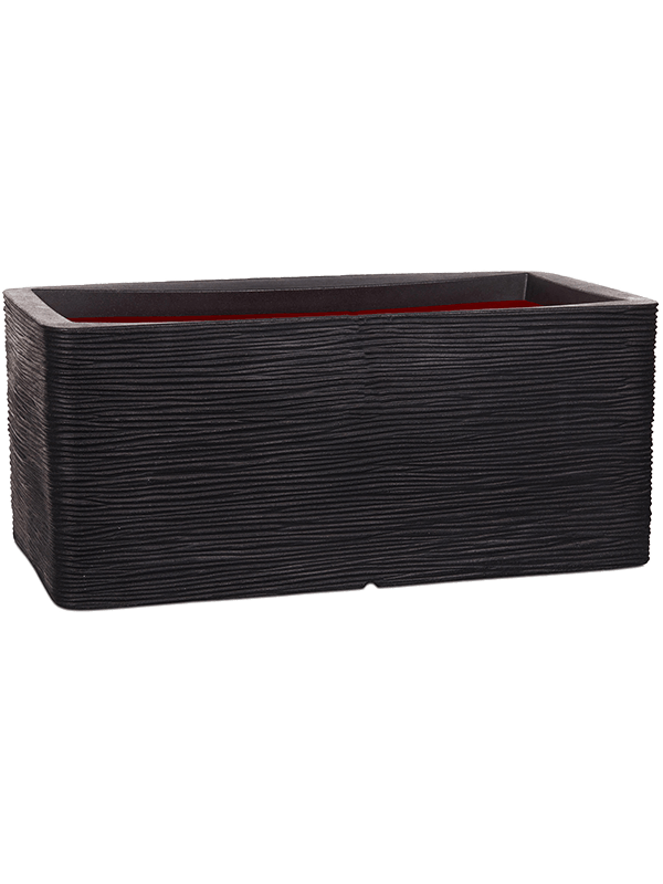 Capi Nature Rib NL Plant Pot 32cm Height 37cm Dia Planter Rectangle Black