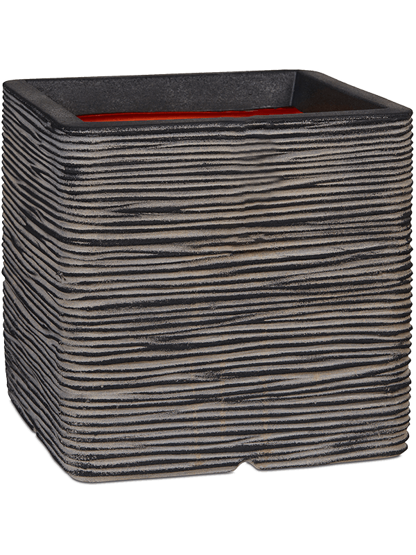 Capi Nature Rib NL Plant Pot 30cm Height 24cm Dia Planter Square Anthracite