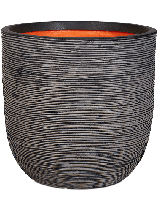 Capi Nature Rib NL Plant Pot 34cm Height 30cm Dia Planter Ball Anthracite